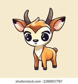Sweet Antelope Vectordesign, schöne Grassland-Kreatur-Grafik