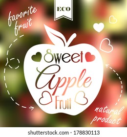 Sweet apple on blur background