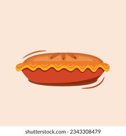 Sweet Apple Pie Illustration Vector