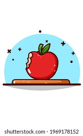 Ilustración de dibujos animados de vector de manzana dulce