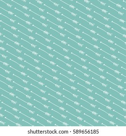 Sweet arrows blue background, hand drawn illustration