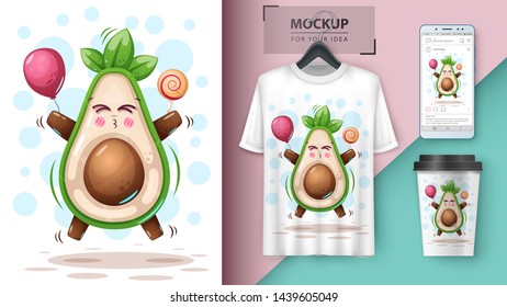 Sweet avocado - mockup for your idea. Vector eps 10