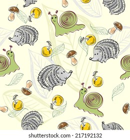 Sweet babies doodle seamless pattern. Pastel background.