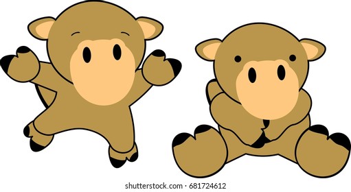 sweet baby camel cartoon set in vector format very easy to edit 