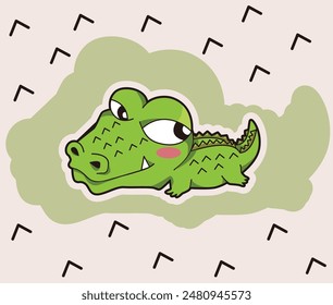 sweet baby crocodile pattern background