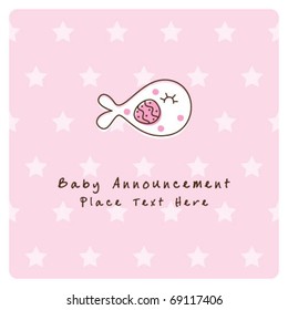 sweet baby fish birthday card