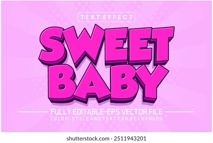 Sweet baby font Text effect editable