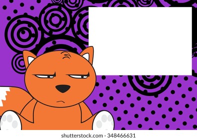 sweet baby fox expressions cartoon background in vector format