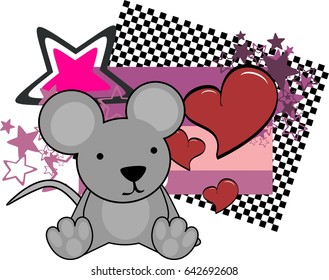 sweet baby mouse cartoon copy space in vector