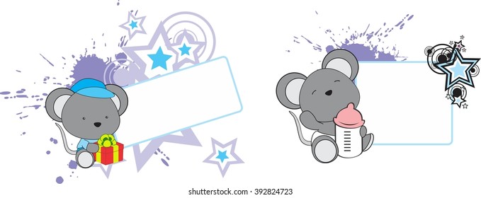 sweet baby mouse cartoon set in vector format very easy to edit