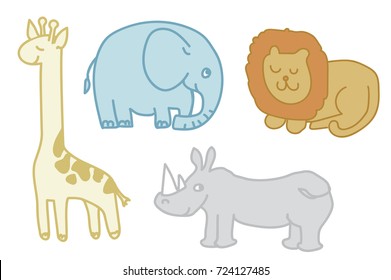 Sweet baby safari animals.