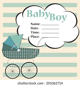 sweet baby shower card, illustration in vector format