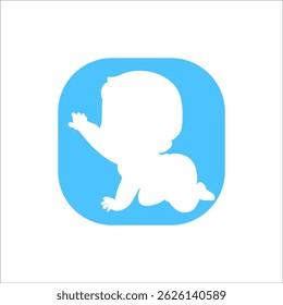 Logotipo da silhueta do bebê doce no fundo branco