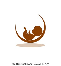 Logotipo da silhueta do bebê doce no fundo branco