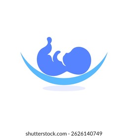 Logotipo da silhueta do bebê doce no fundo branco