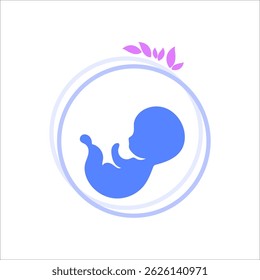 Logotipo da silhueta do bebê doce no fundo branco