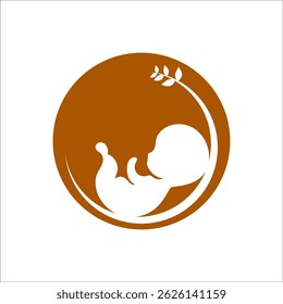 Logotipo da silhueta do bebê doce no fundo branco