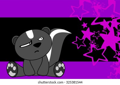 sweet baby skunk cartoon background in vector format 