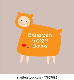 sweet baby teddy message card