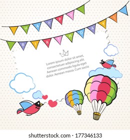Sweet background with air balloons