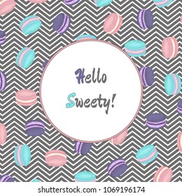 Sweet background with colorful macaroons