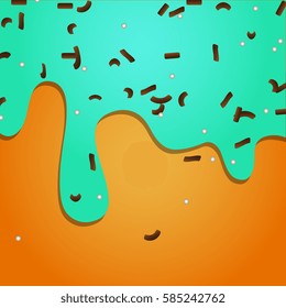 Sweet background. Glaze, candies. Vector