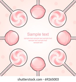 Sweet background with lollipops