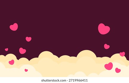 Sweet background with red heart shape in the concept of love for element, wallpaper, banner, card,  sweet and romantic moments