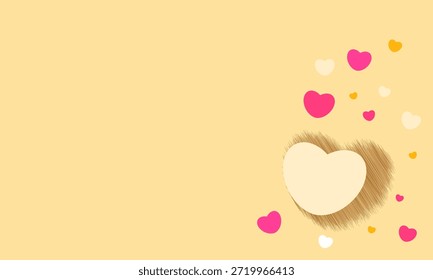 Sweet background with red heart shape in the concept of love for element, wallpaper, banner, card,  sweet and romantic moments