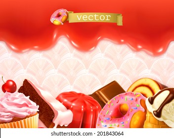 Sweet background, vector illustration