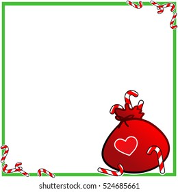 Sweet bag of candy card vector. Merry Christmas and happy new year.