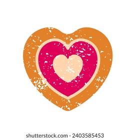 Sweet bake with jam, gingerbread, christmas cake. Cookie for tea or coffee flat icon. Vector