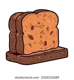 Süßes Brot auf dem Teller, Symbol für Cartoon einzeln
