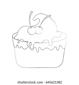 sweet baked cake cartoon 