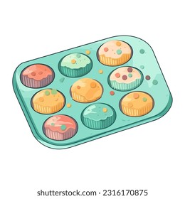 Sweet baked goods cupcakes icon isolated