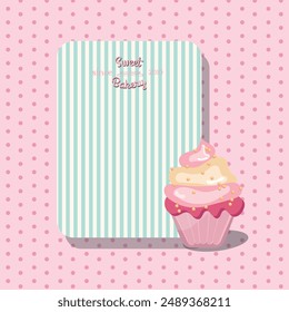 Sweet bakery background and menu concept bakery and cupcake