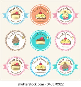 Sweet bakery badge label and logo