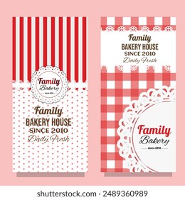 Sweet bakery banner poster set with lace