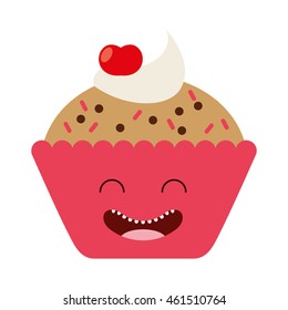 sweet bakery character cute icon vector isolated graphic