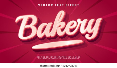 Sweet bakery editable vector text effect suitable for cake product.