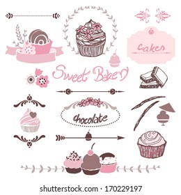 sweet bakery graphic elements