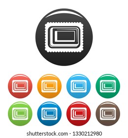 Sweet bakery icons set 9 color vector isolated on white for any design