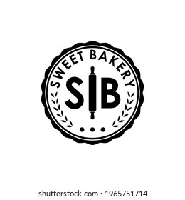 sweet bakery initial sb circle badge vector logo design