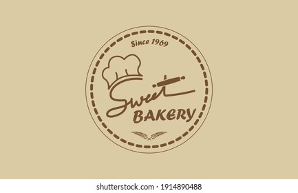 Plantilla de diseño de logotipo de panadería dulce