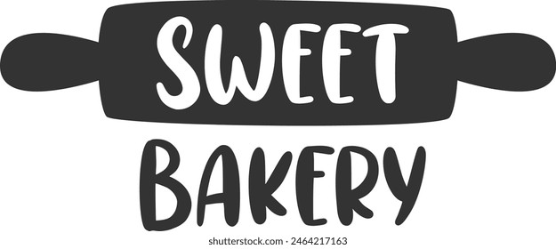 Sweet Bakery Rolling Pin Logo Vector Illustration