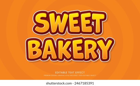 sweet bakery text effect editable template background