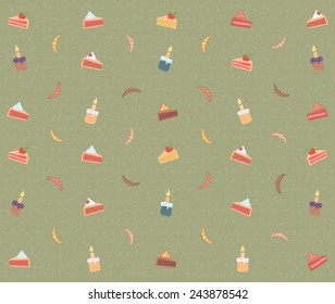 Sweet baking pattern - vector illustration.