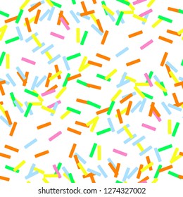 Sweet baking toppings. St. Valentines day. Easter. Food. Seamless pattern. Background. Perfect for greetings, invitations, manufacture wrapping paper, textile and web design. Vector pattern. 