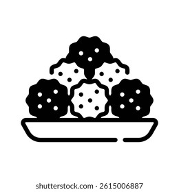 Sweet balls icon designed in glyph style, ready for premium use