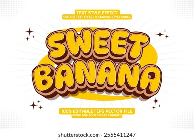 Sweet Banana Text Effect Editable 3d Cartoon Style